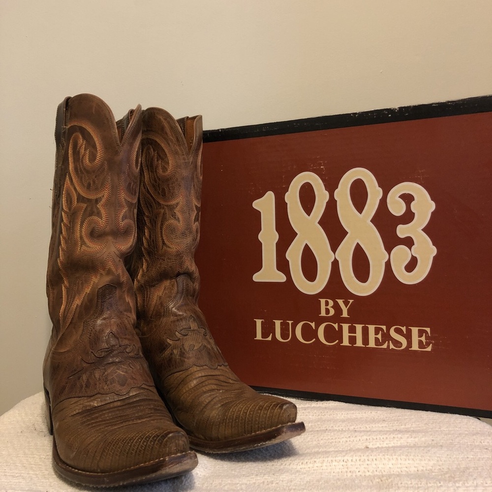 LUCCHESE 1883 Exotic Mens Boots Size 10.5D